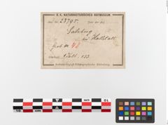Etiketten zu Eisenbeil (NHMW-PRAE-023795)